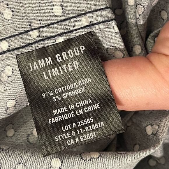 Julian and Mark NWOT navy polka dot long sleeve button up shirt - Picture 7 of 7